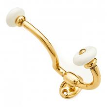 RK International HK 5822 - Porcelain Ends Coat and Hat Hook