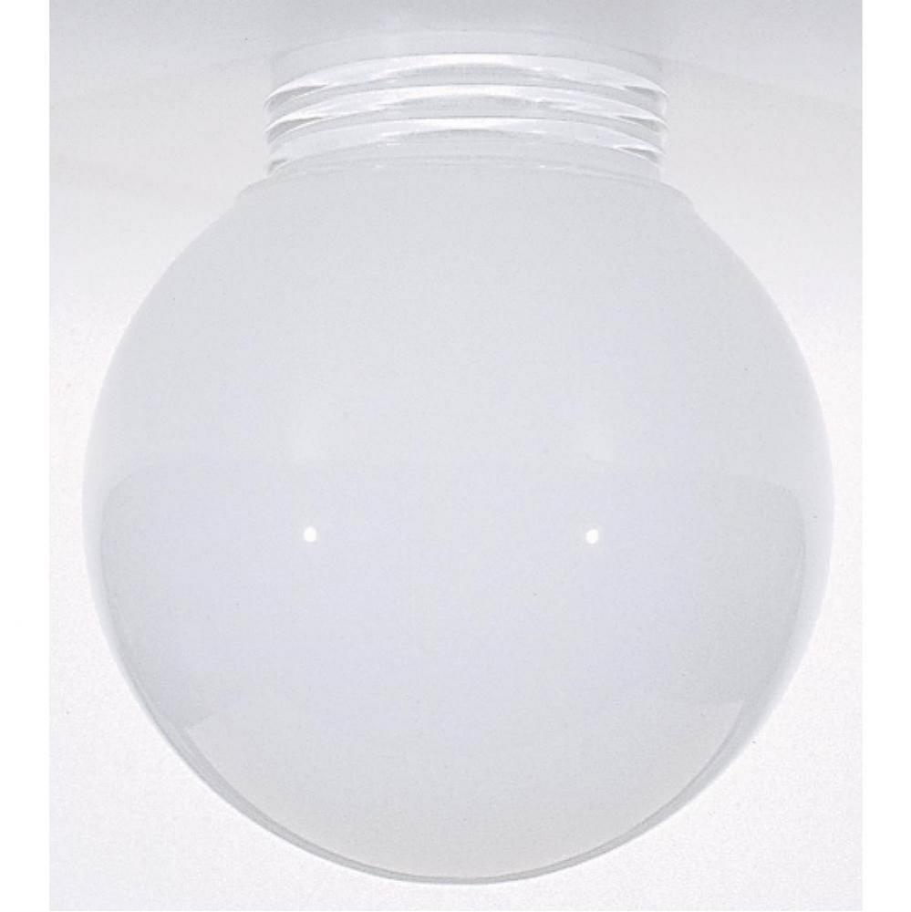 Opal Ball Glass Globe Shade; 6 inch Diameter; 3-11/64 inch Screw Fitter; Inside Sprayed White