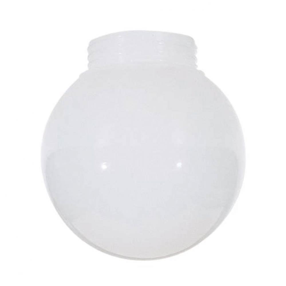 White Lexan 3-11/64 Threaded 6'' Ball