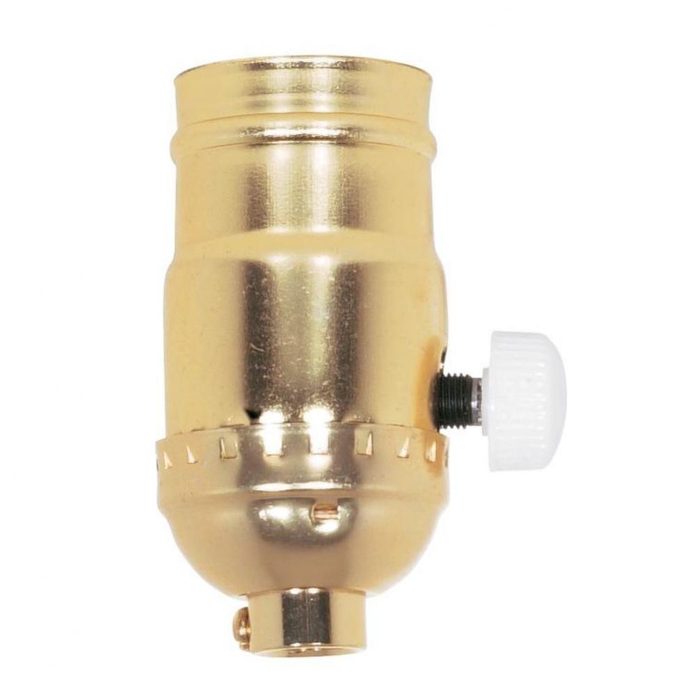 Brite Gilt Finish 150 W Dimmer Socket with IV Knob