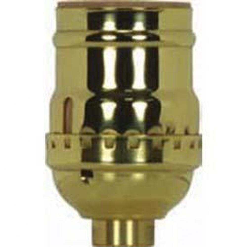 Polished Solid Brass Short Keyless Socket 1/8
