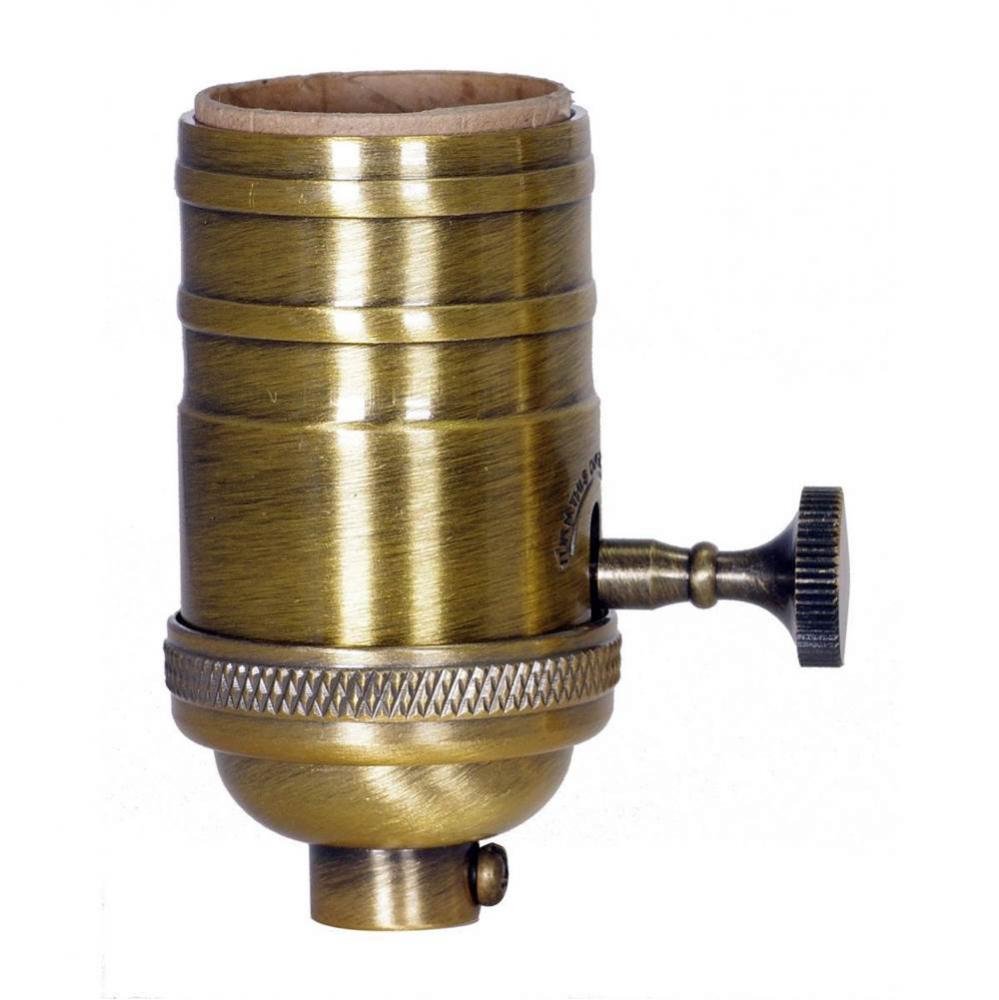 Reg Antique Brass 3 Way Cast Brass Socket