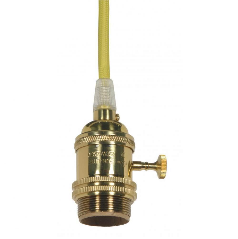 Polished Brass 4 Pc Solid Brass On/Off T/k Socket