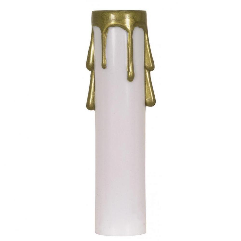 4'' White/Gold Drip Candelabra Candle