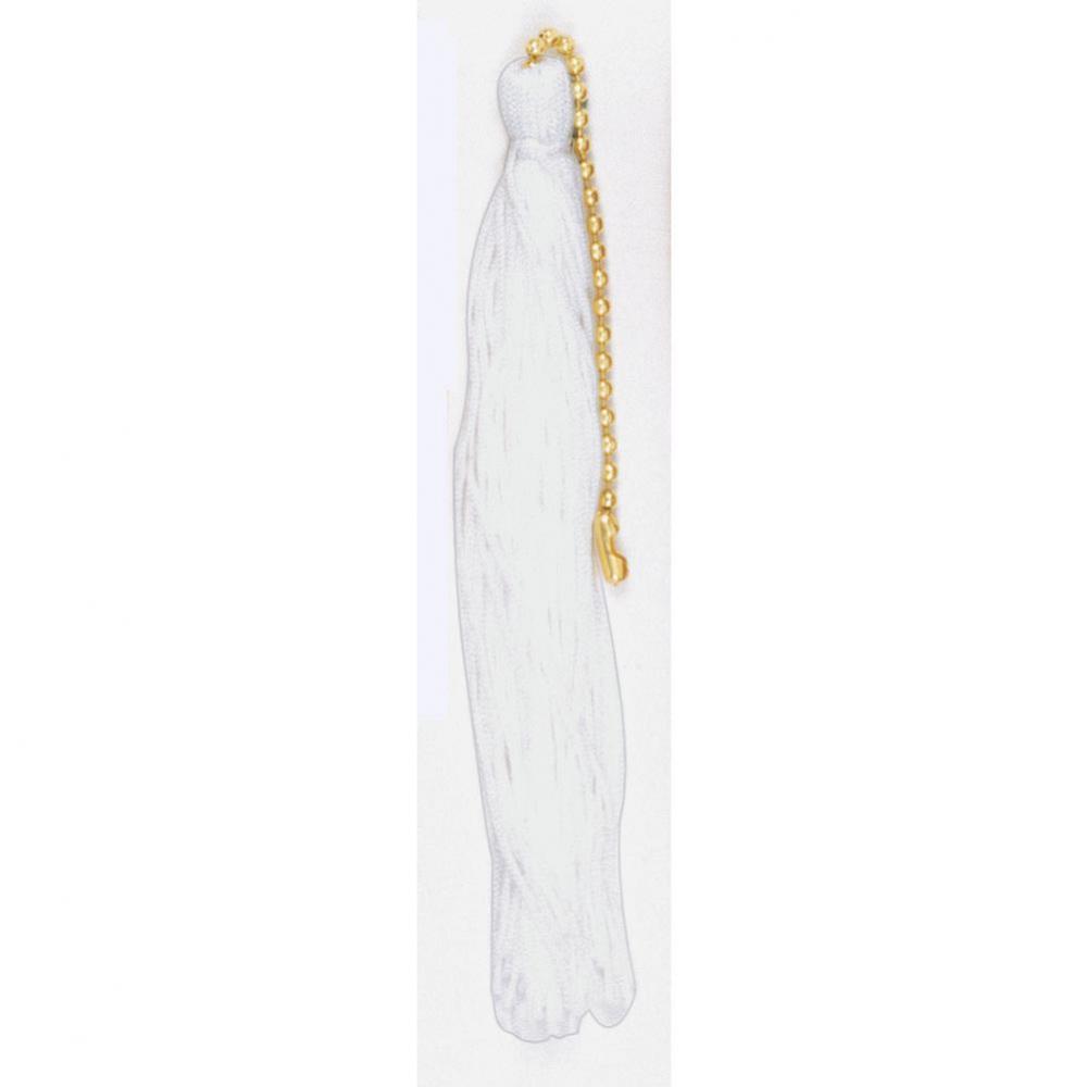 White Tasel with Beaded Chain