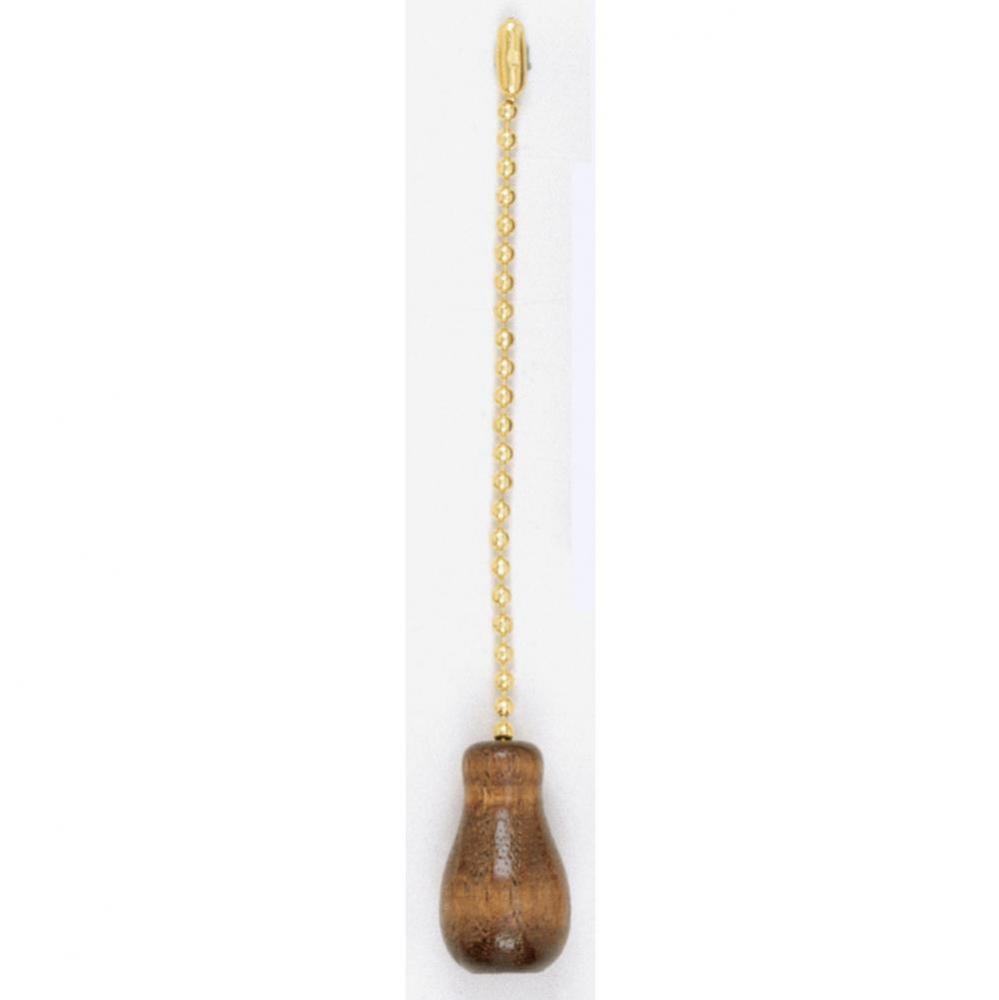 Walnut Finish Wood Tassle with chain