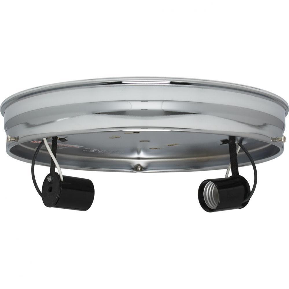 10'' Wired 2 Light Pan Chr Fin