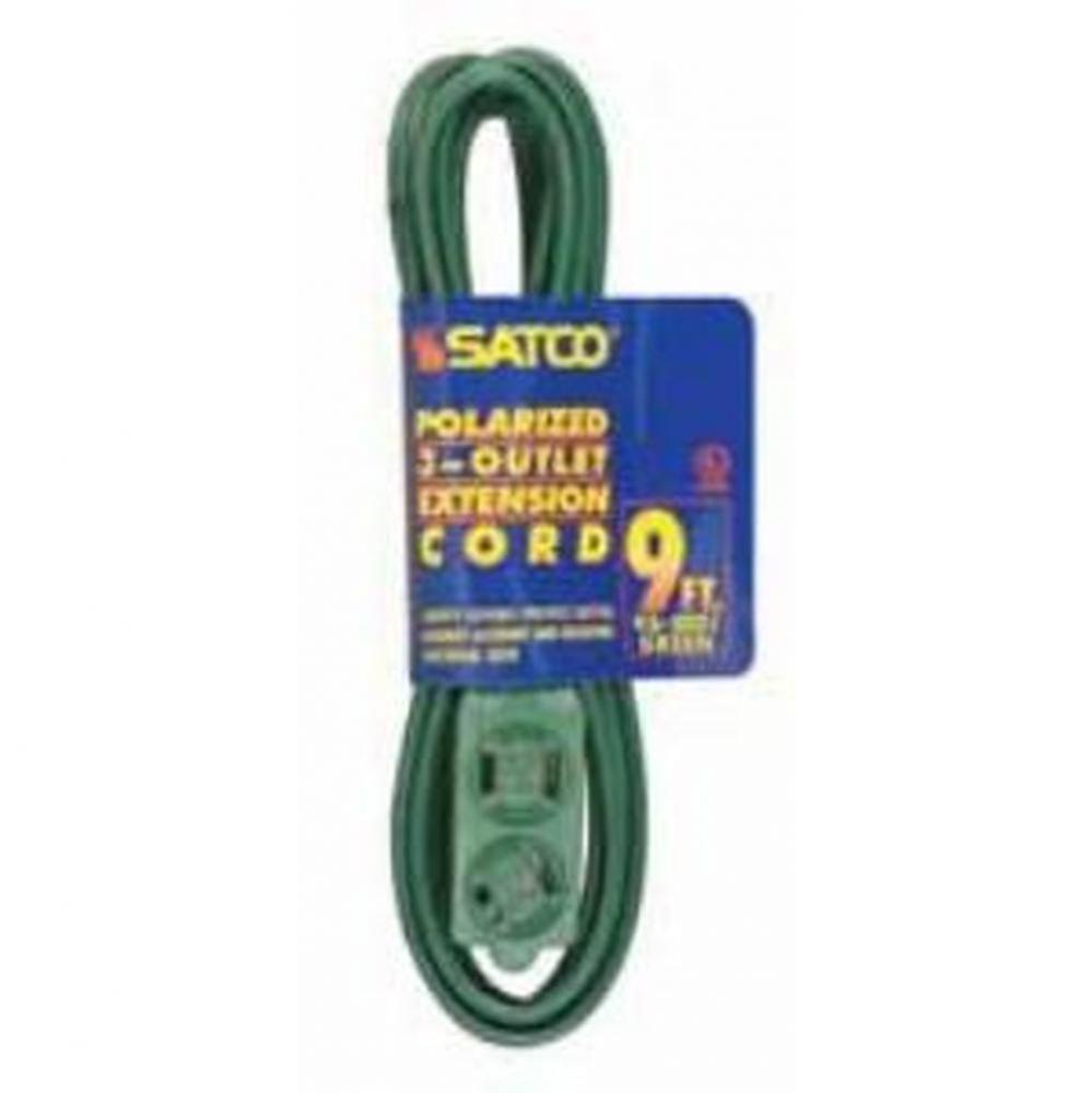 9 ft Green Extension Cord 16/2