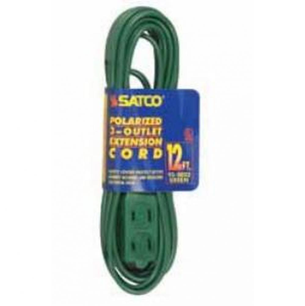 12 ft Green Extension Cord 16/2