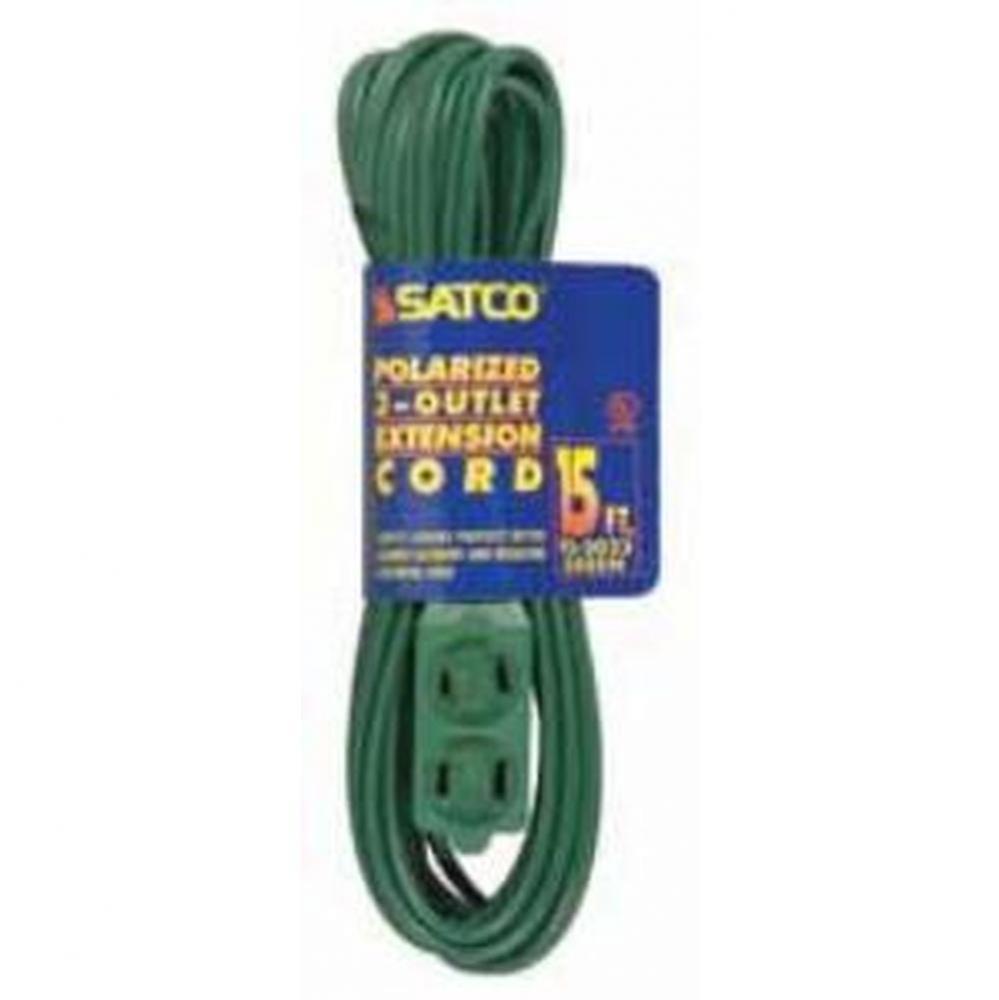 15 ft Green Extension Cord 16/2