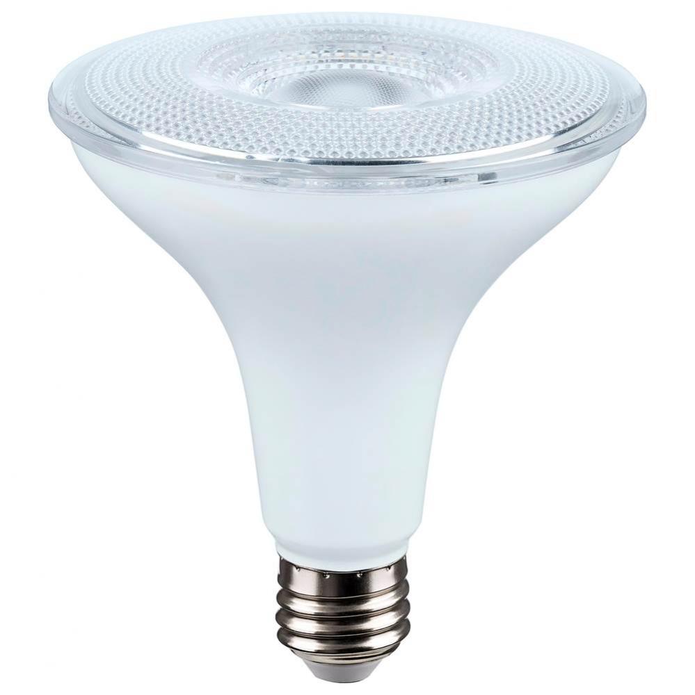 14 Watt Dusk to Dawn LED - PAR38 - 3000K - Medium Base - White Finish - 120 Volt