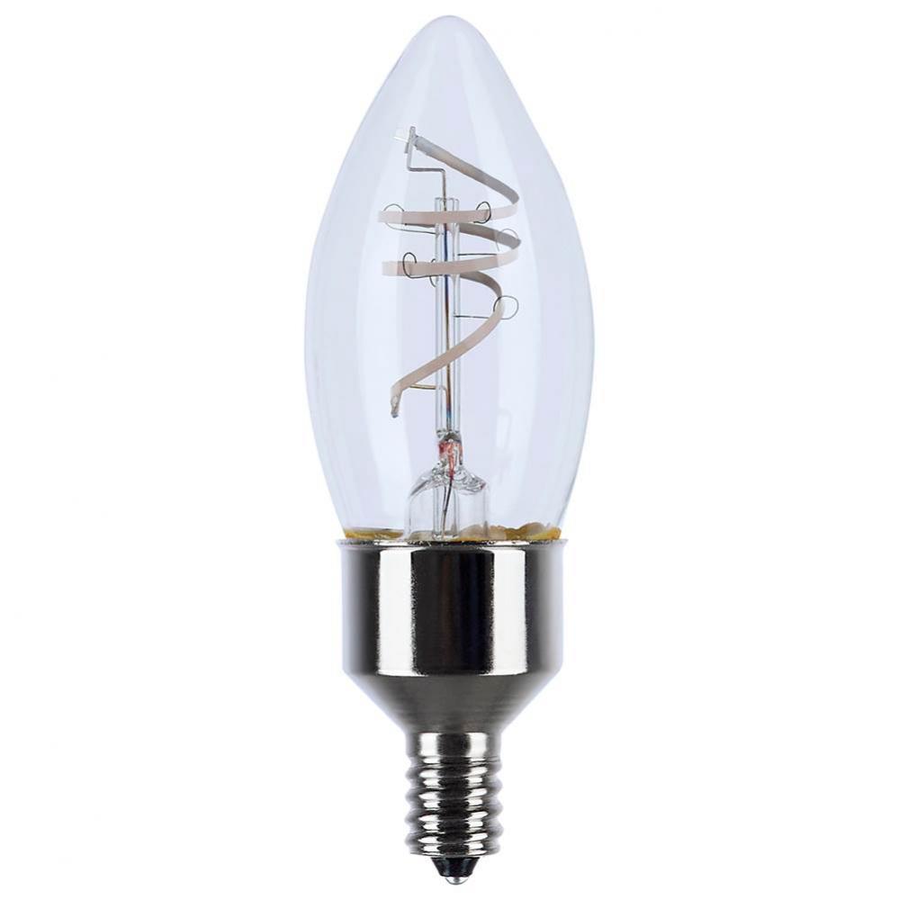 4 Watt LED - Flex Gray Coil Filament - B11 - Candelabra Base - 2700K CCT - Clear - 120 Volt