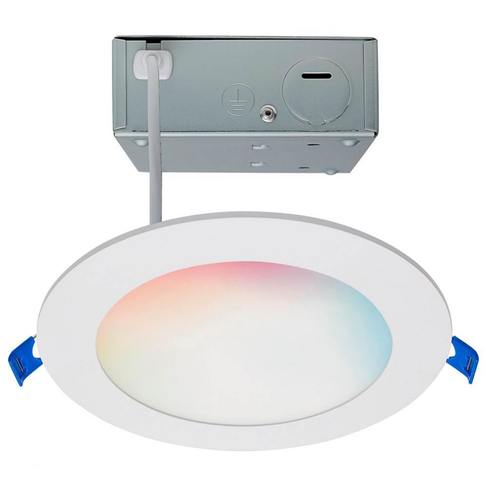 12 Watt; LED Direct Wire; Low Profile Downlight; 6 Inch Round; Starfish IOT; Tunable White and RGB