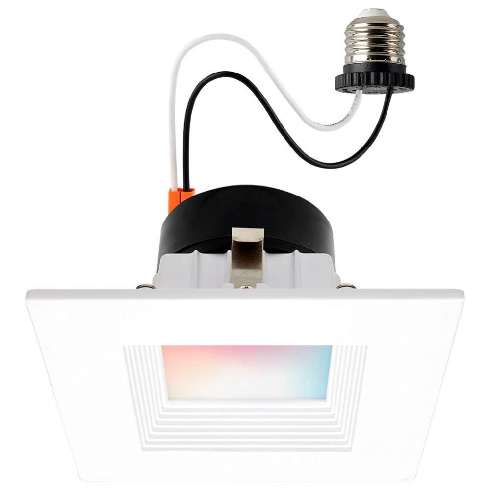 10.5 Watt; LED Retrofit Downlight; 4 Inch Square; Starfish IOT; RGB and Tunable White; 120 Volt; 9