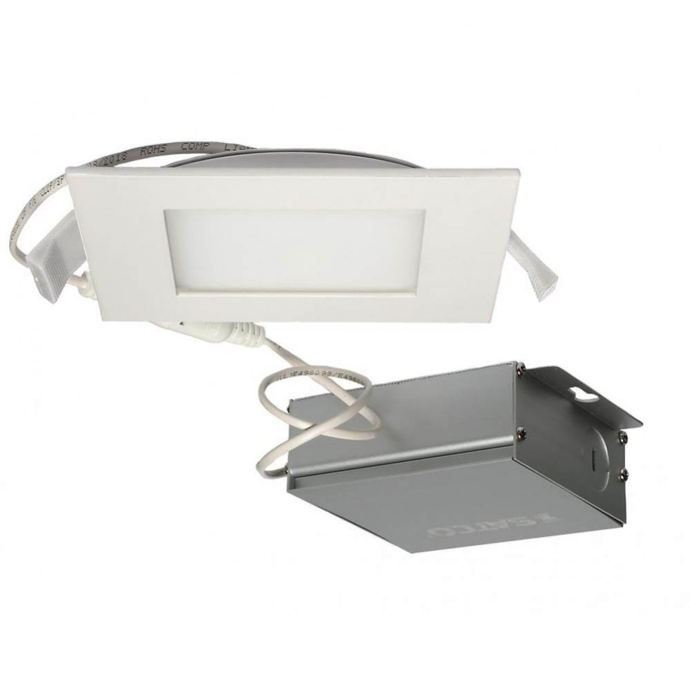 10 W LED Direct Wire Downlight, Edge-lit, 4'', 4000K, 120 V, Dimmable, Square, Remote Dr