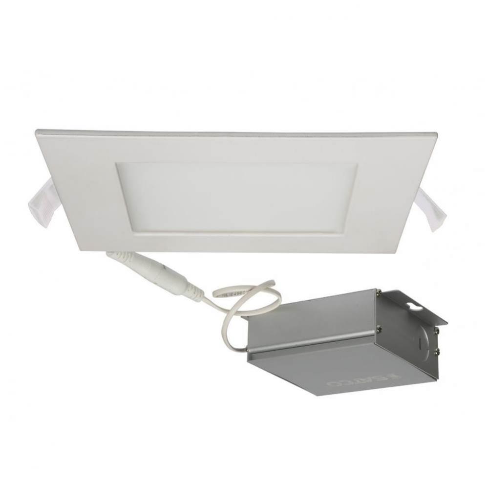 12 W LED Direct Wire Downlight, Edge-lit, 6'', 3000K, 120 V, Dimmable, Square, Remote Dr