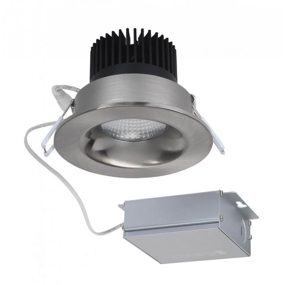 12 W LED Direct Wire Downlight, 3.5'', 3000K, 120 V, Dimmable, Round, Remote Driver, Bru