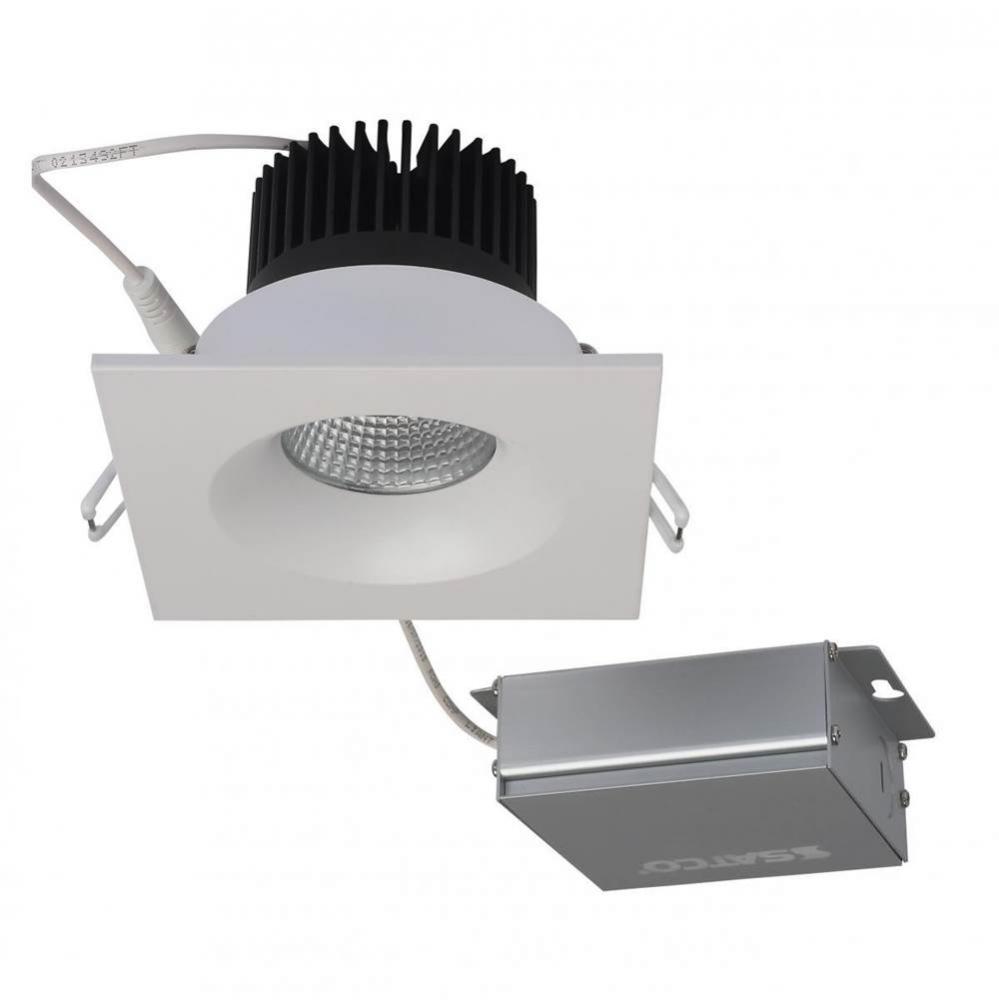 12 W LED Direct Wire Downlight, 3.5'', 3000K, 120 V, Dimmable, Square, Remote Driver, Wh