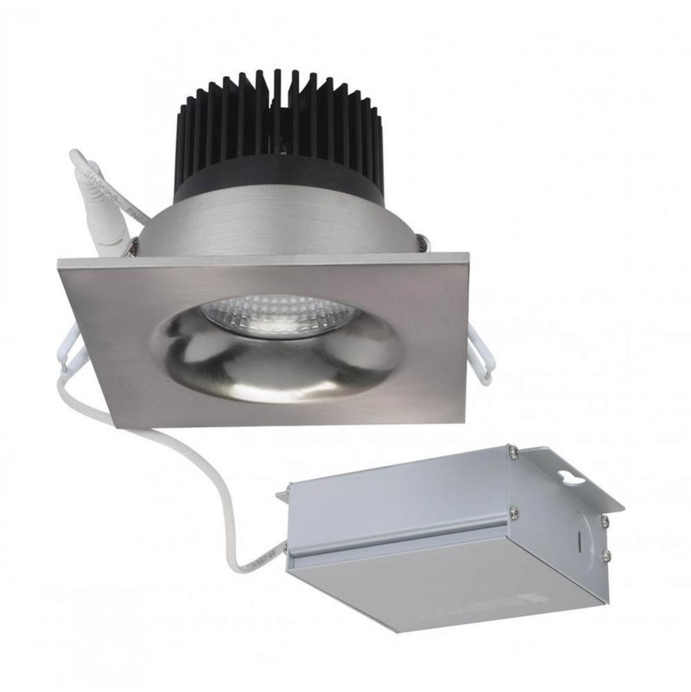 12 W LED Direct Wire Downlight, 3.5'', 3000K, 120 V, Dimmable, Square, Remote Driver, Br