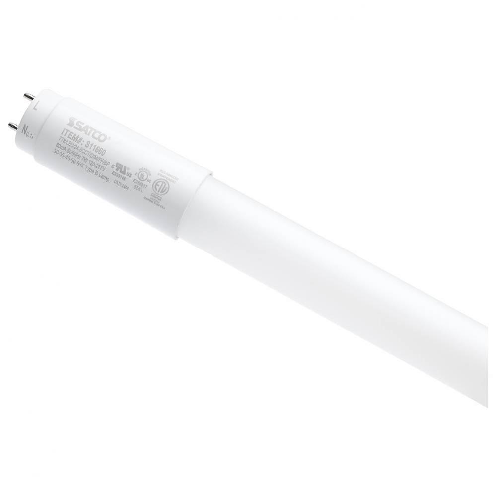 7 Watt T8 LED - 24 Inch - 30K/35K/40K/50K/65K CCT Selectable - Medium Bi Pin Base - Type B Ballast