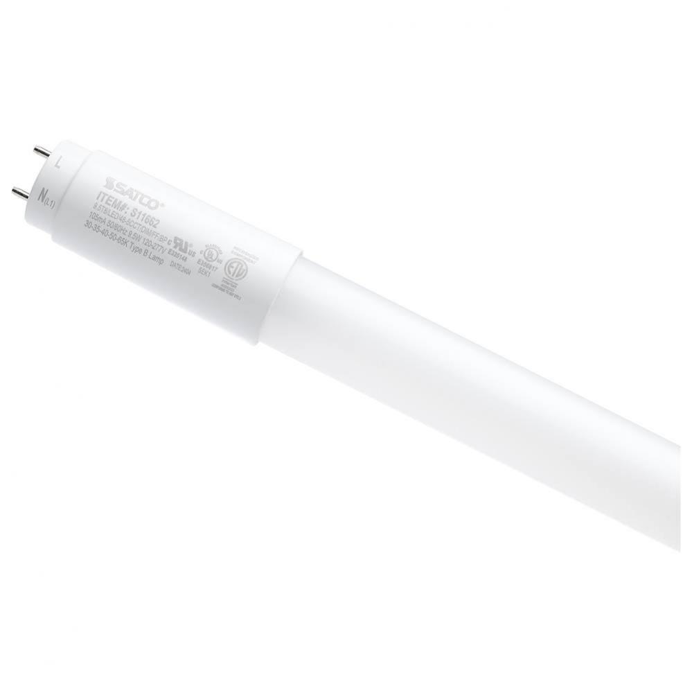 9.5 Watt T8 LED - 48 Inch - 30K/35K/40K/50K/65K CCT Selectable - Medium Bi Pin Base - Type B Balla