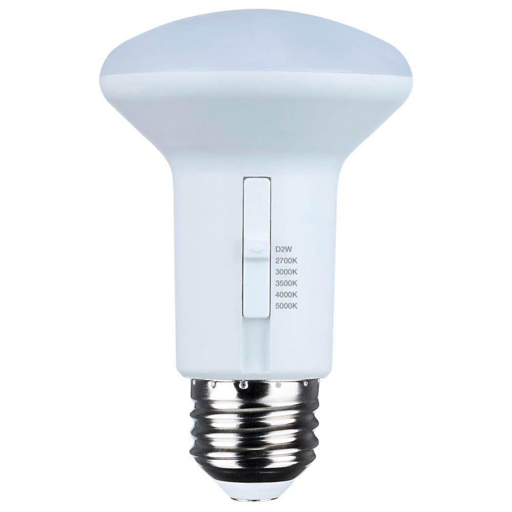 5.8 Watt R20 LED - 27K/30K/35K/40K/50K CCT Selectable - Dim to Warm - White Finish - 120 Volt