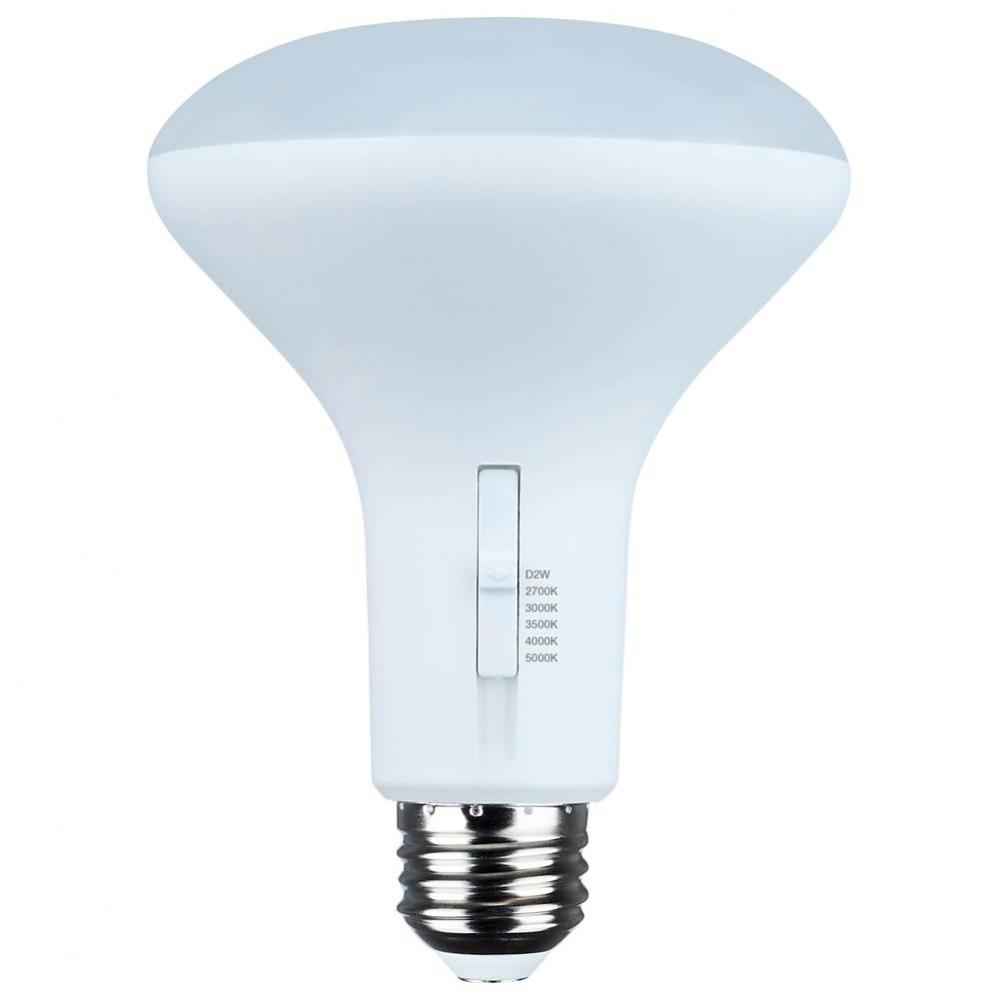 7 Watt BR30 LED - 27K/30K/35K/40K/50K CCT Selectable - Dim to Warm - White Finish - 120 Volt