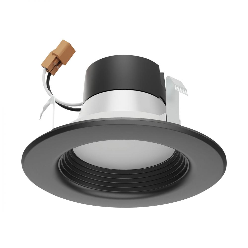 7 W LED Downlight Retrofit, 4'', CCT Selectable, 120 V, Dimmable, Black Finish