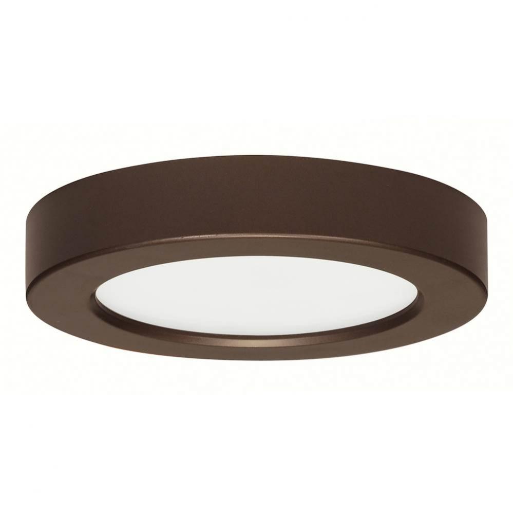 10.5 W 5.5'' Flush Mount LED Fixture, 3000K, Round Shape, Bronze Finish, 120 V