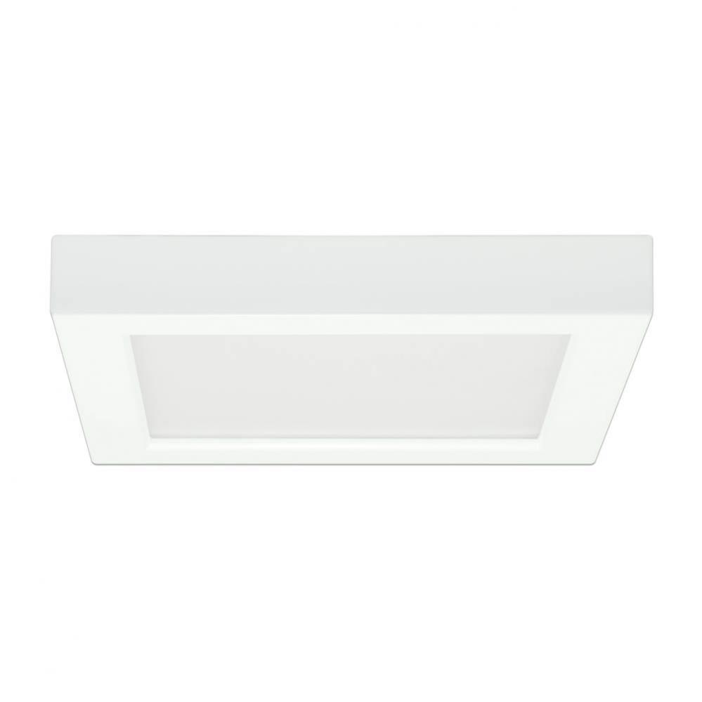 13.5 W 7'' Flush Mount LED Fixture, 4000K, Square Shape, White Finish, 120 V