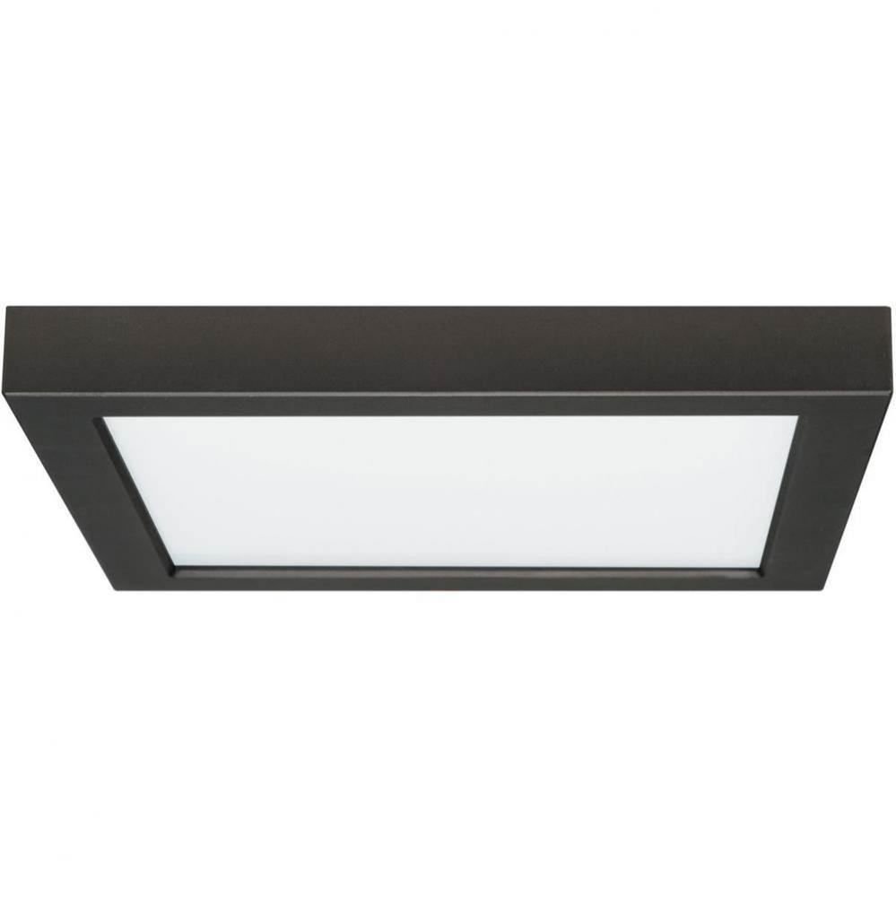 18.5 W 9'' Flush Mount LED Fixture, 3000K, Square Shape, Black Finish, 120 V