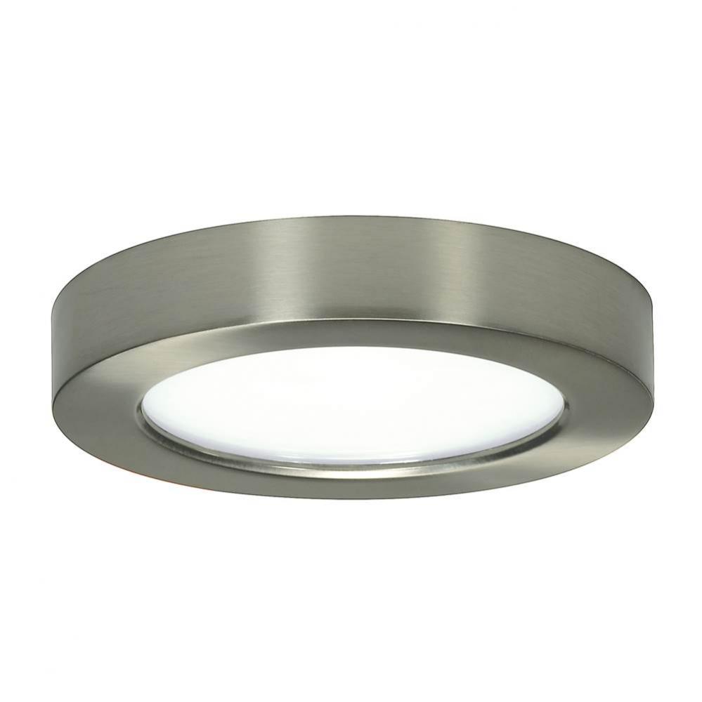 10.5 W 5.5'' Flush Mount LED Fixture, 2700K, Round Shape, Brushed Nickel Finish, 120 V