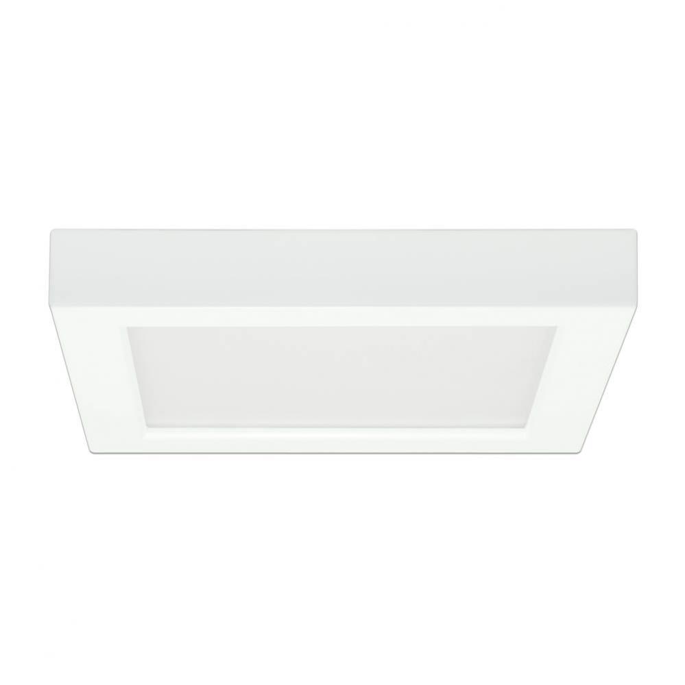 13.5 W 7'' Flush Mount LED Fixture, 5000K, Square Shape, White Finish, 120 V