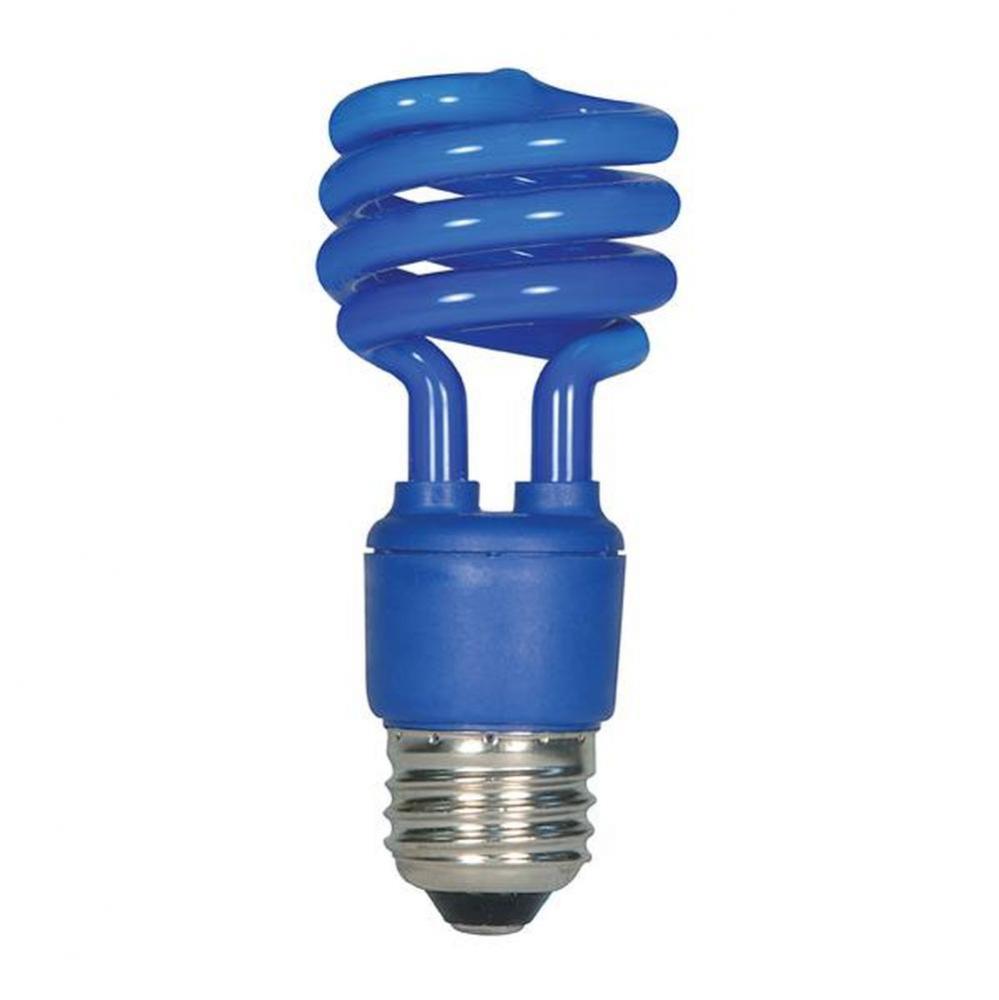 13 watt; Mini Spiral Compact Fluorescent; Blue; Medium base; 120