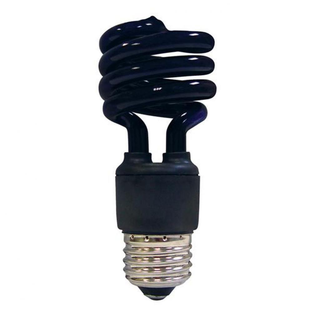 13 watt; Mini Spiral Compact Fluorescent; Black; Medium base; 120
