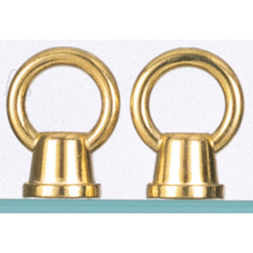 2 Brass Finish Female Loops