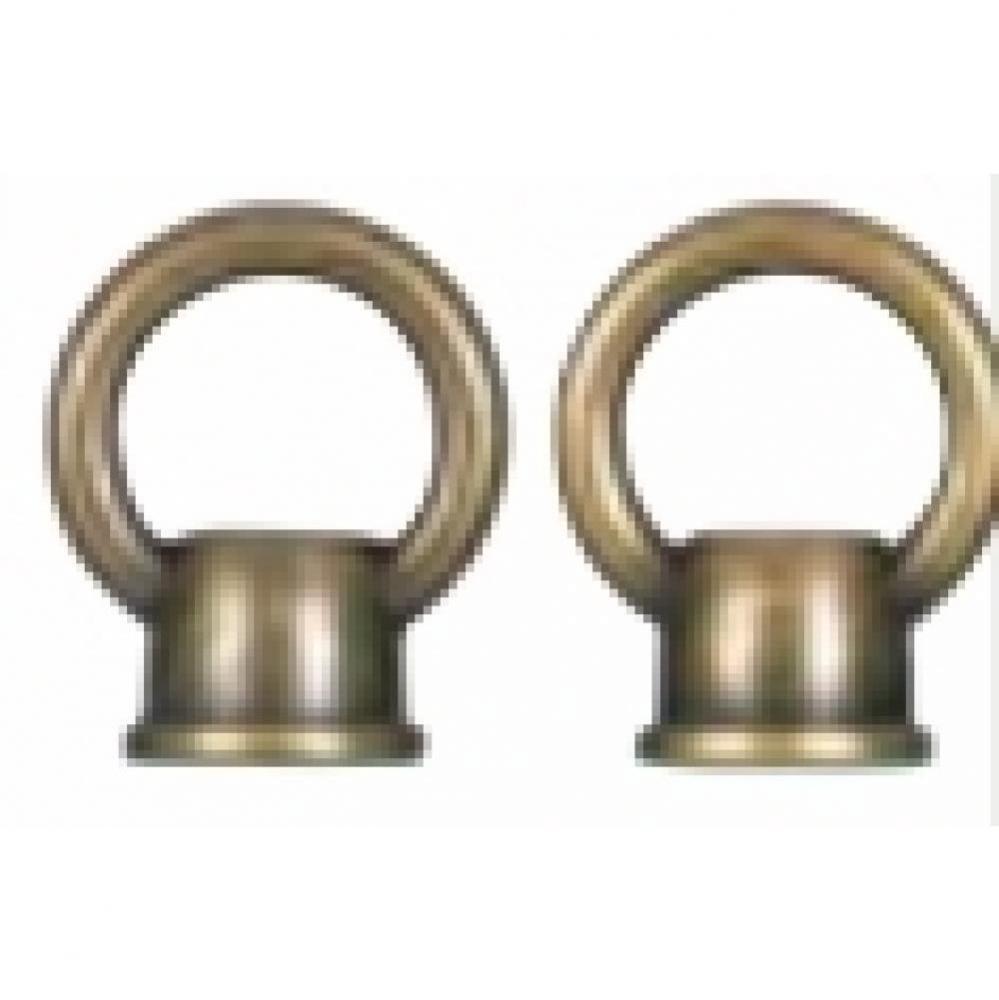 2 Antique Brass Finish Female Loops
