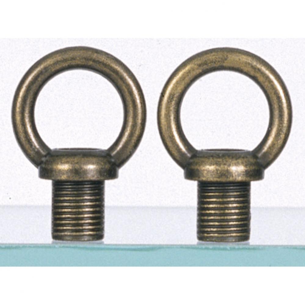 2 Male Antique Brass Finish Loops