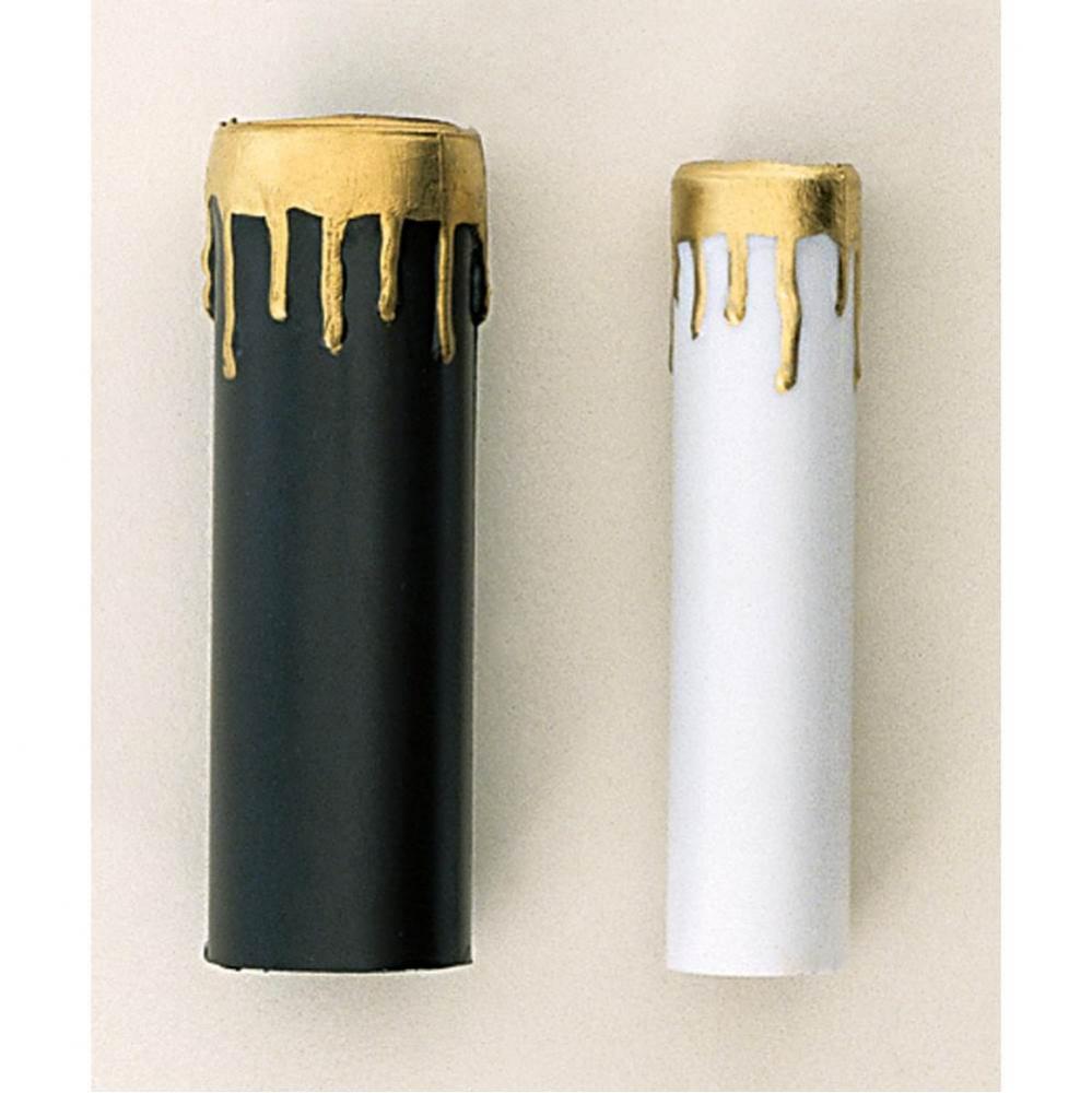 2-4'' White/Gold Drip Candle Cover
