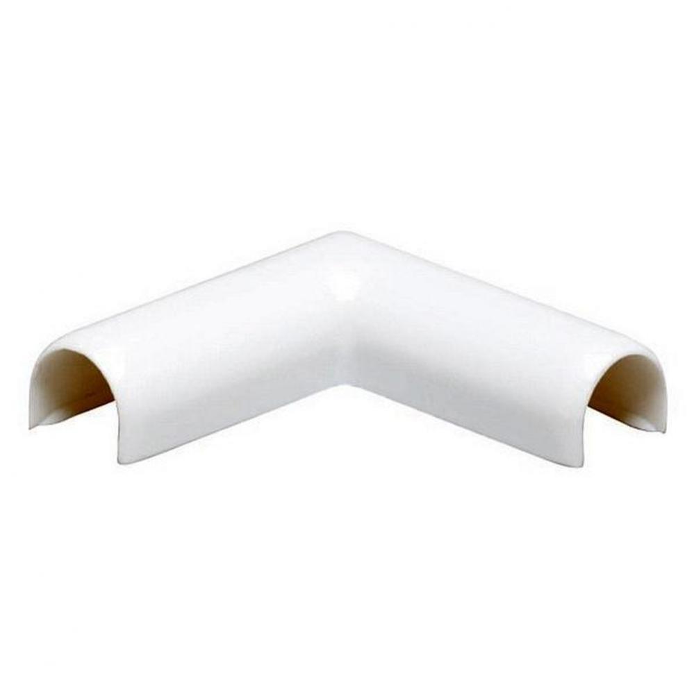 White Snap-On Flat Elbow Cover