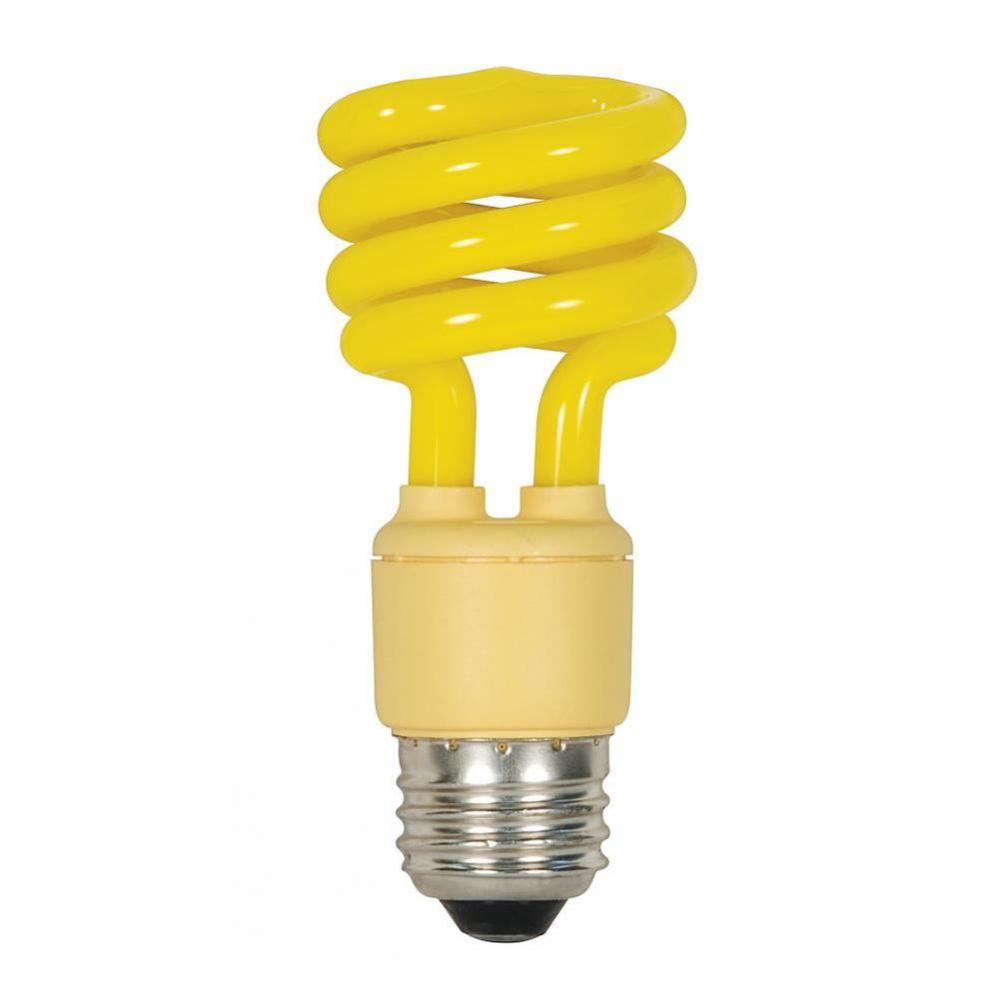 13 watt; Mini Spiral Compact Fluorescent; Yellow color; Medium base; 120