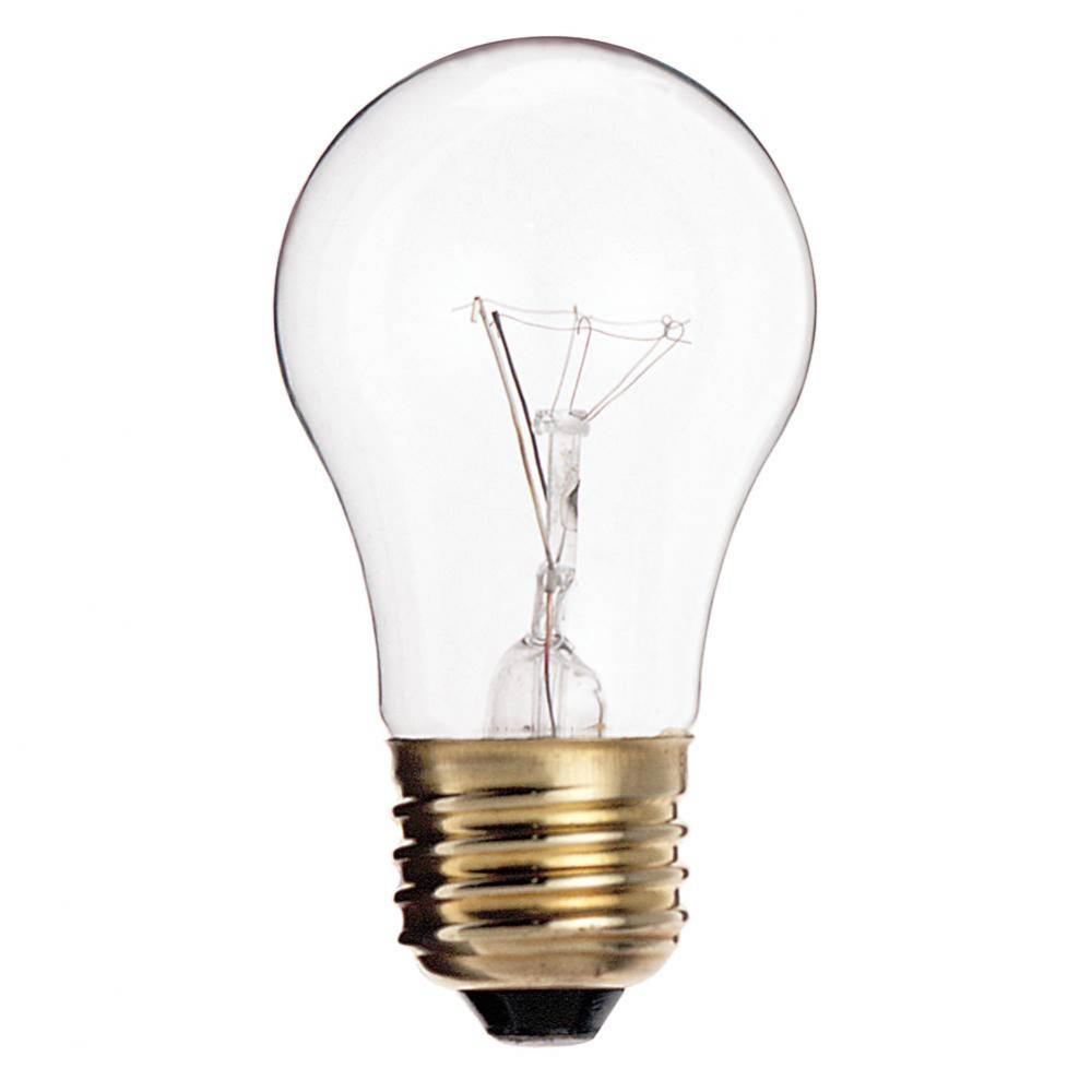 60 watt A15 Incandescent; Clear; 2500 Average rated hours; 580 lumens; Medium base; 130 volts;