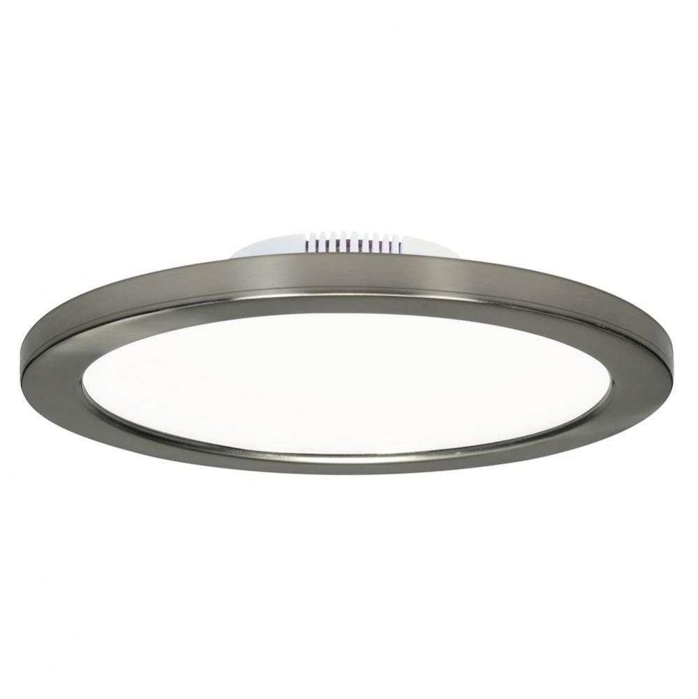 12 W 7'' Flush Mount LED Fixture, 3000K, Brushed Nickel Finish, 120/277 V