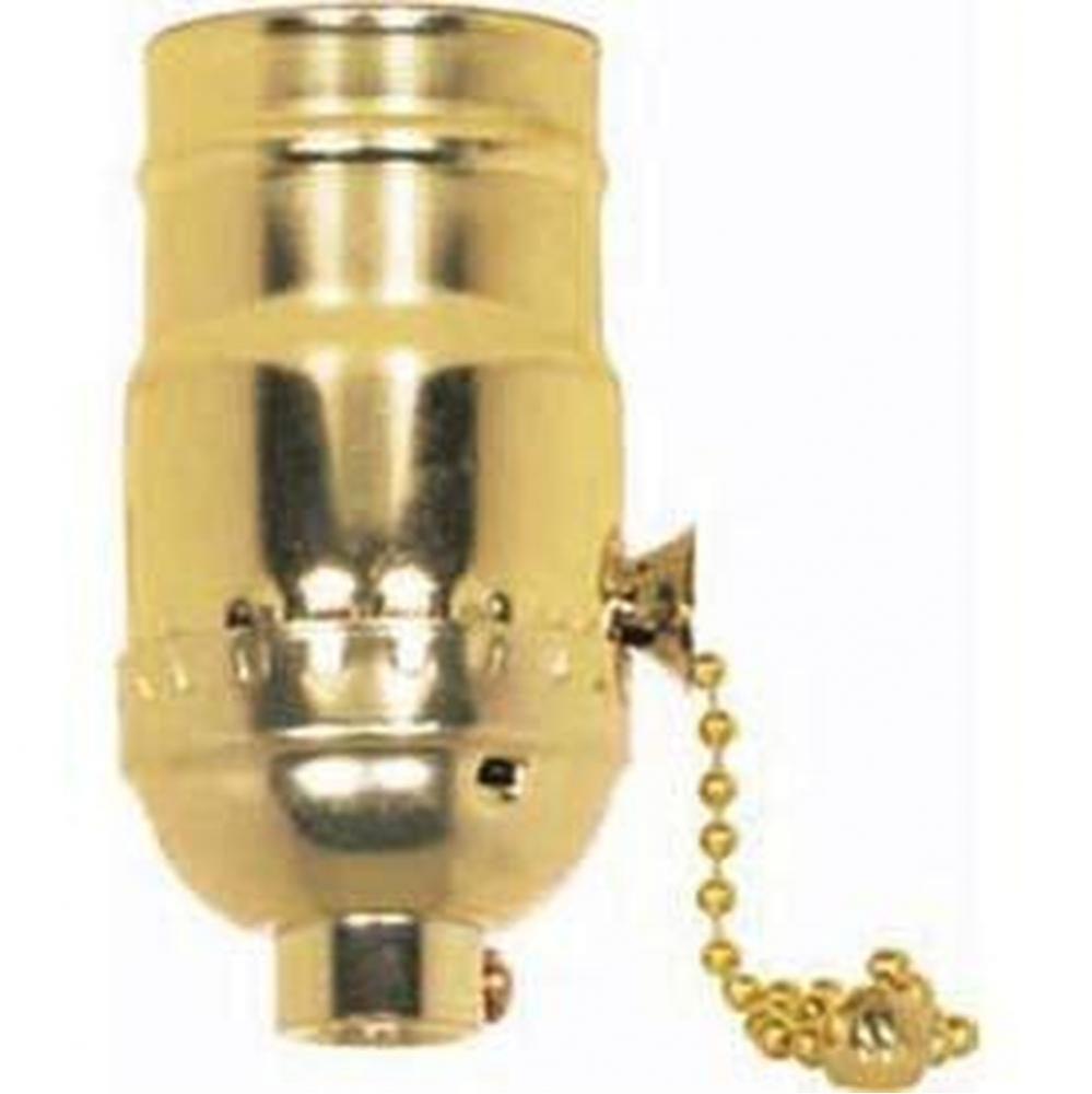 Brite Gilt Pull Chain Socket with Ss 1/8