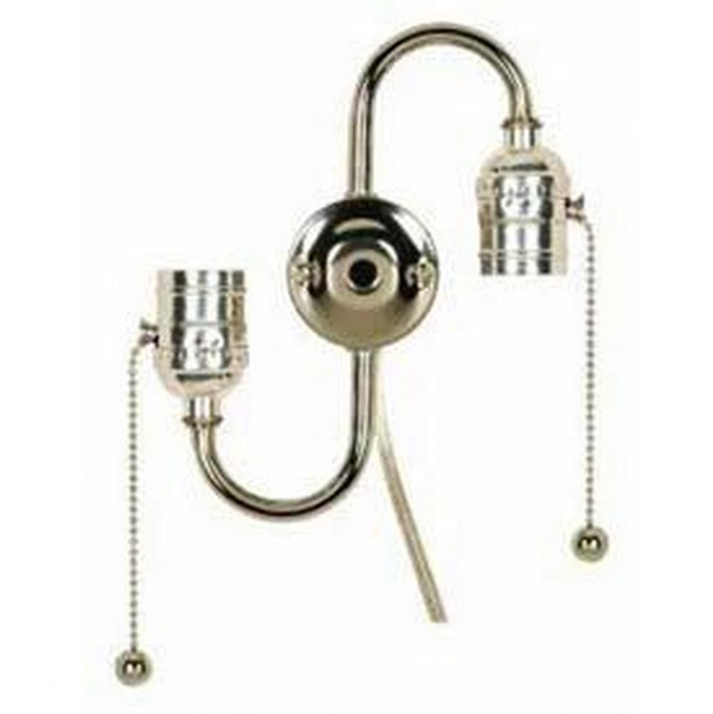 Nickel S Cluster with Pull Chain Socket 14''
