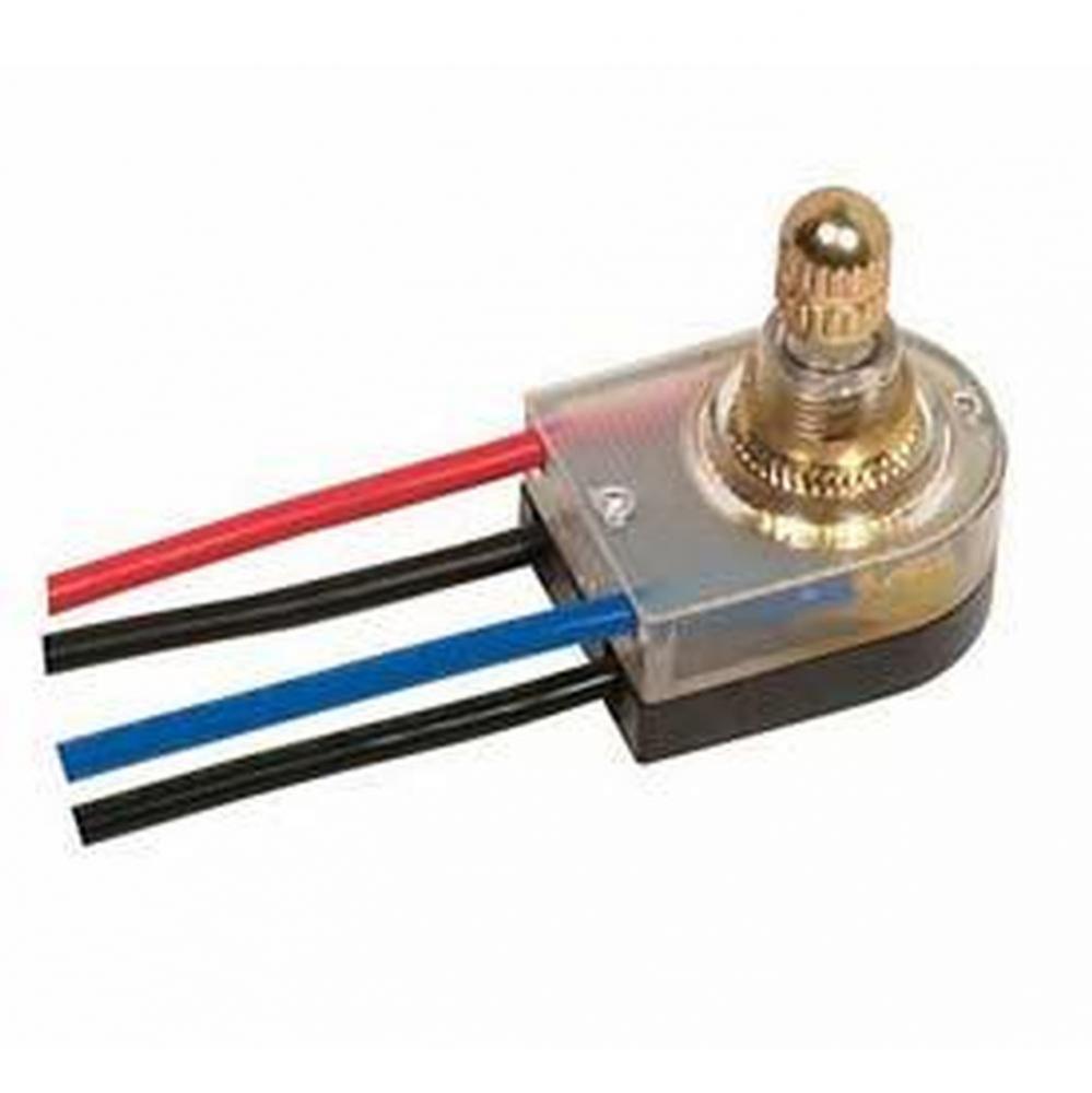 Brass Finish On/Off Rotary Switch Lighted