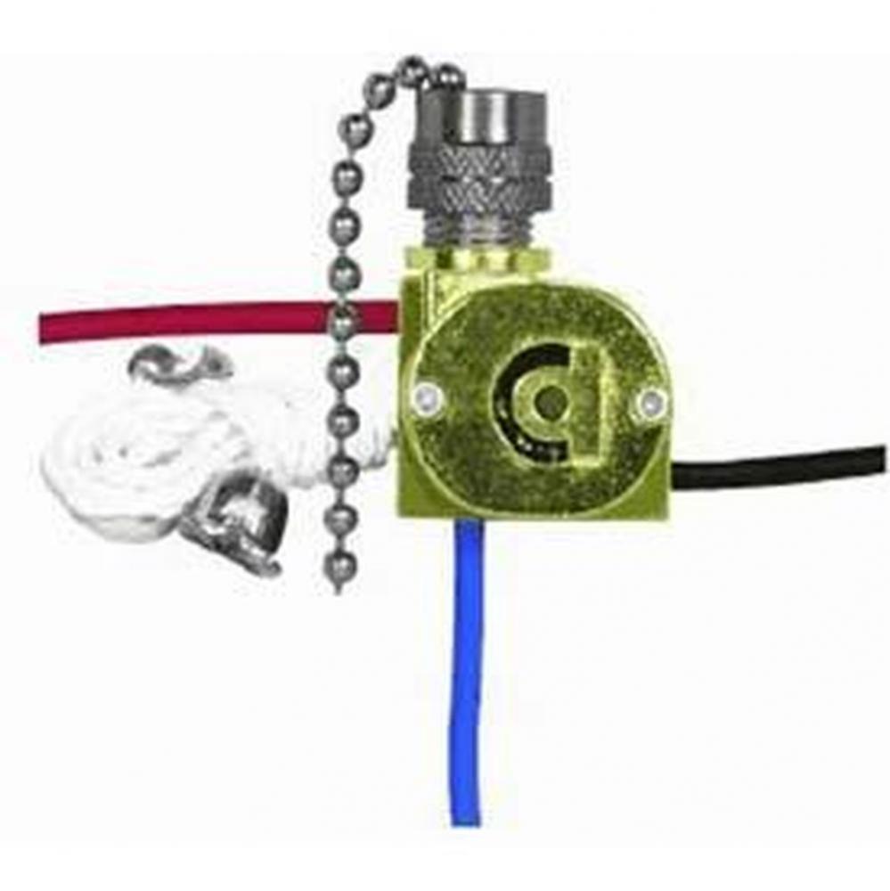 3 Way Pull Chain Switch Nickel Plated