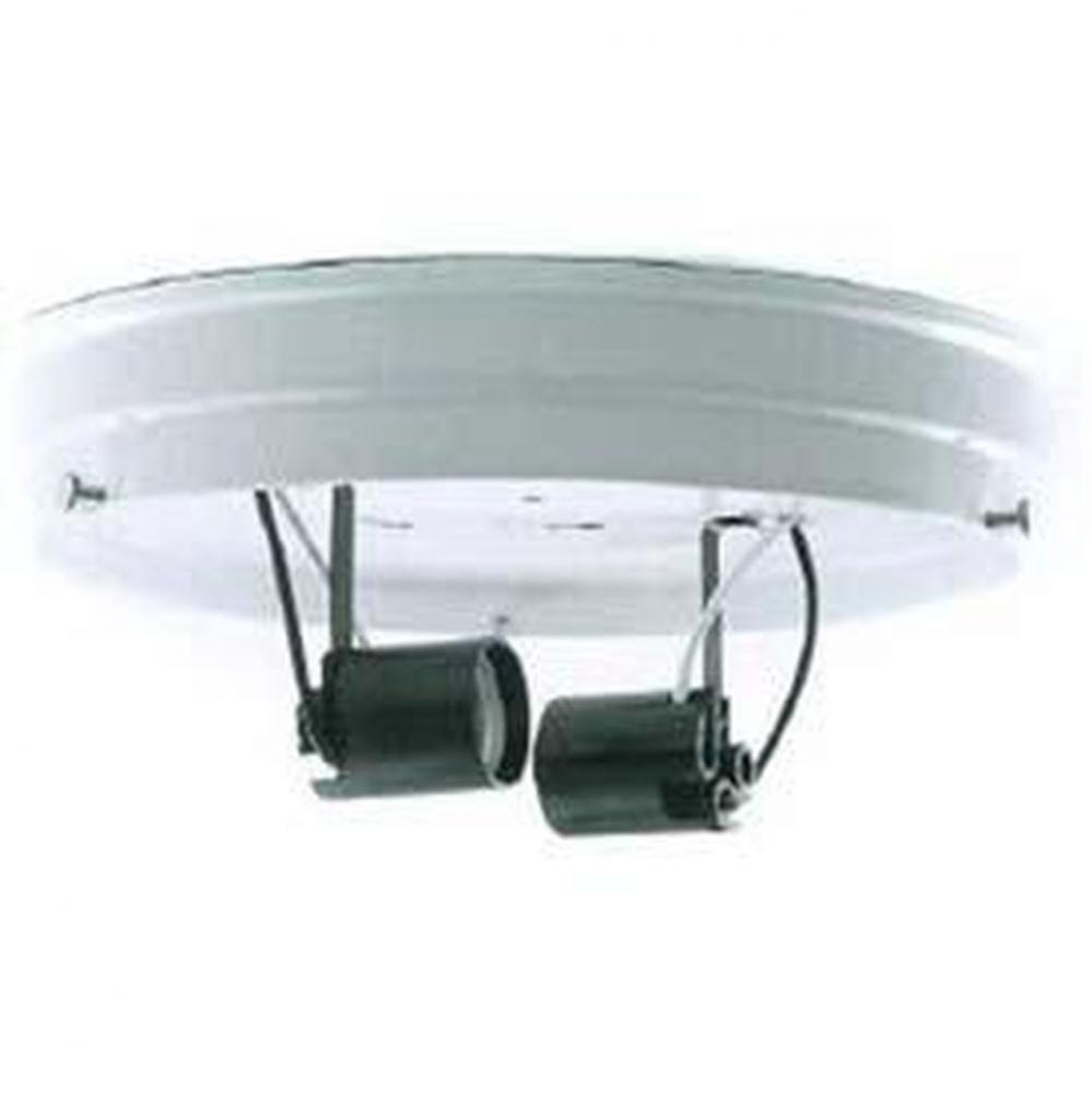 8'' White 2 Light Wired Pan