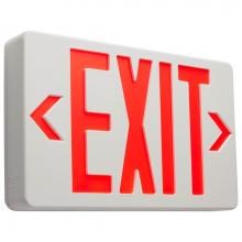 Satco 67-101 - Red LED Exit Sign, 90min Ni-Cad backup, 120/277V, Single/Dual Face, Universal Mounting