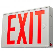 Satco 67-102 - Red LED Exit Sign, 90min Ni-Cad backup, 120V/277V, Single/Dual Face, Universal Mounting, Steel/NYC
